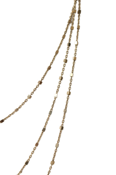 Jennifer Zeuner Womens G Plated 925 Silver 3 Row Station Chain Necklace 16" 6.5g