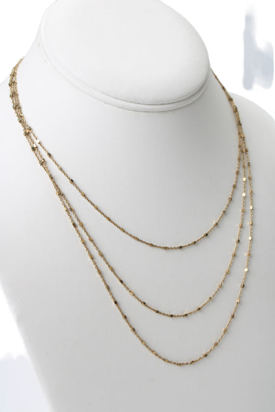 Jennifer Zeuner Womens G Plated 925 Silver 3 Row Station Chain Necklace 16" 6.5g