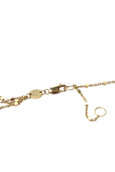Jennifer Zeuner Womens G Plated 925 Silver 3 Row Station Chain Necklace 16" 6.5g