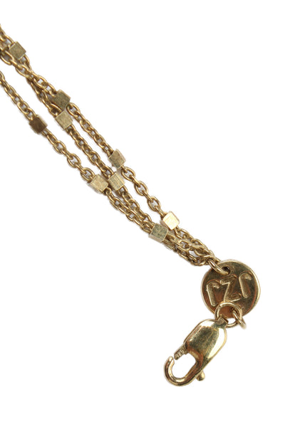 Jennifer Zeuner Womens G Plated 925 Silver 3 Row Station Chain Necklace 16" 6.5g