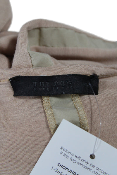 The Row Womens Silk Beige Basic T-Shirt Scoop Neck Long Sleeve Size XS