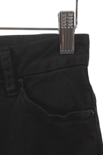 Joe's Collection Women Straight Pencil Skirt Black Cotton Button Size 24W