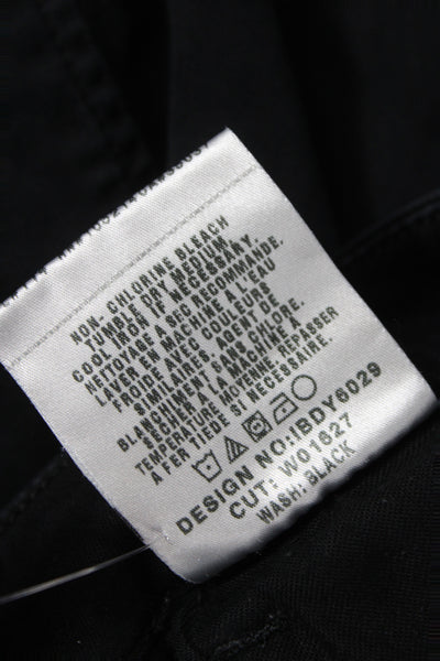 Joe's Collection Women Straight Pencil Skirt Black Cotton Button Size 24W