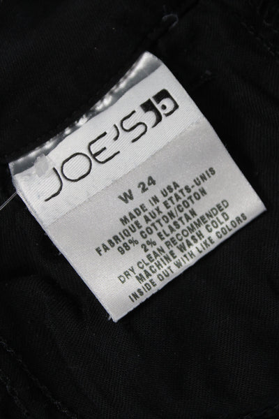 Joe's Collection Women Straight Pencil Skirt Black Cotton Button Size 24W