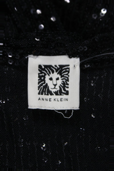 Anne Klein Womens Black Open Collared Cardigan Long Sleeve Size M
