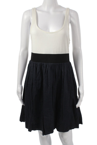 Theory Women Tank Dress Multicolor Cotton Scoop Neck Short Size S