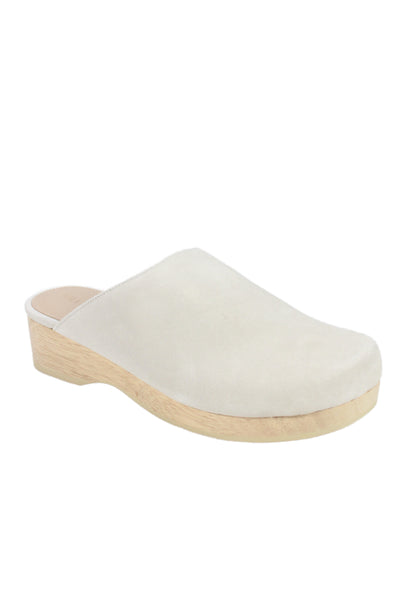 Villa Rouge Womens Suede Platform Mule Clogs Cream Size 7.5