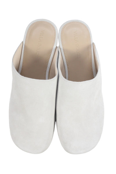 Villa Rouge Womens Suede Platform Mule Clogs Cream Size 7.5