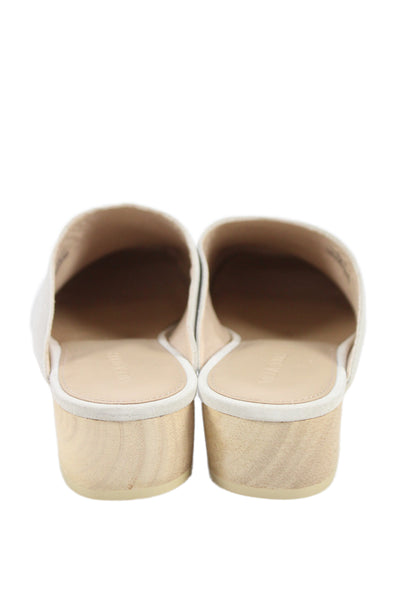 Villa Rouge Womens Suede Platform Mule Clogs Cream Size 7.5