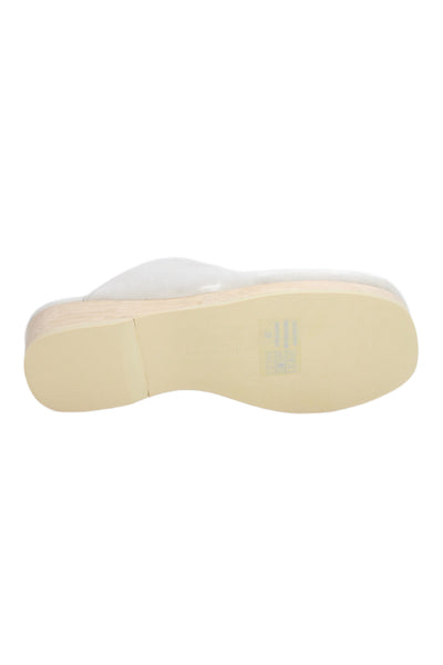 Villa Rouge Womens Suede Platform Mule Clogs Cream Size 7.5