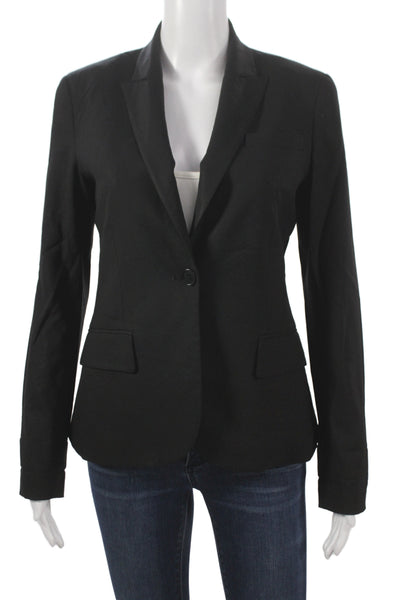 Theory Womens Collared Polyester  Button up Blazer Black  Size 4