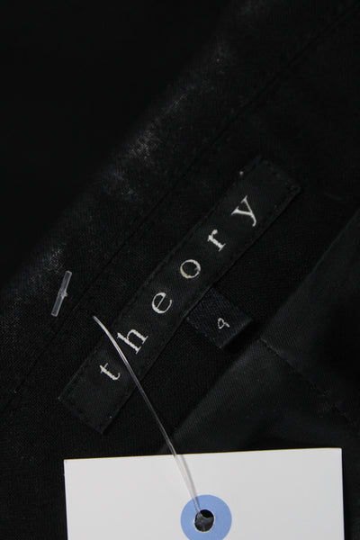 Theory Womens Collared Polyester  Button up Blazer Black  Size 4