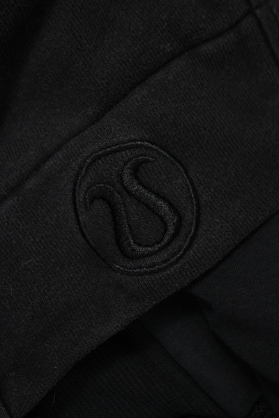 Lululemon Womens Full Zip Hoodie Black Cotton Blend V-Neck Size 2