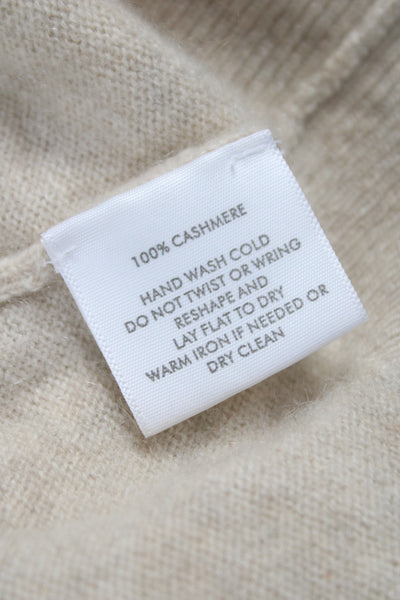 White + Warren Womens Cashmere Turtleneck Pullover Sweater Beige Size S