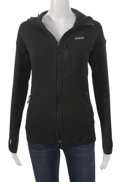 Patagonia Women Basic Jacket Black Zip Polyester Long Sleeve Outdoor Size XS