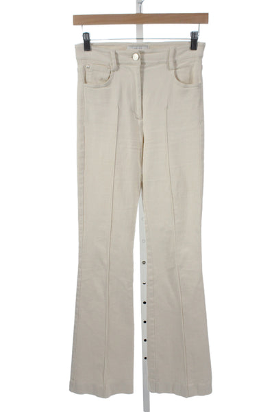 Reiss Womens Ivory Flare Pants 98% Cotton Elastane Size 4