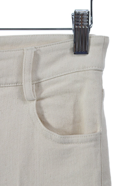 Reiss Womens Ivory Flare Pants 98% Cotton Elastane Size 4