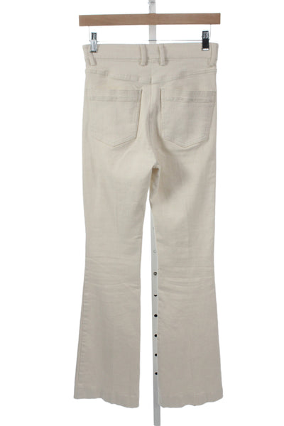 Reiss Womens Ivory Flare Pants 98% Cotton Elastane Size 4