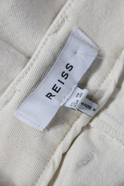 Reiss Womens Ivory Flare Pants 98% Cotton Elastane Size 4