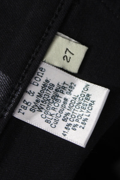 Rag & Bone Womens Black Striped Skinny Jeans Mid-Rise Inseam 29 Size 27