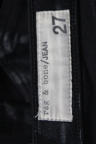 Rag & Bone Womens Black Striped Skinny Jeans Mid-Rise Inseam 29 Size 27