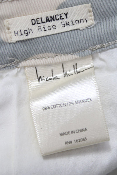 Nicole Miller Womens Skinny Camo Cotton Jeans Multicolor Size 26