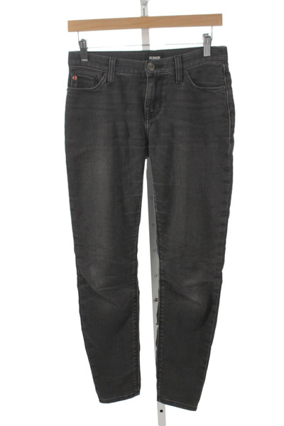 Hudson Womens Skinny Mid-Rise Black Cotton Blend Jeans Size 26