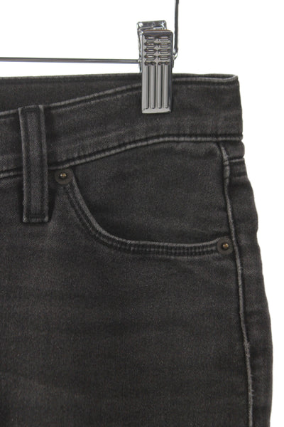 Hudson Womens Skinny Mid-Rise Black Cotton Blend Jeans Size 26
