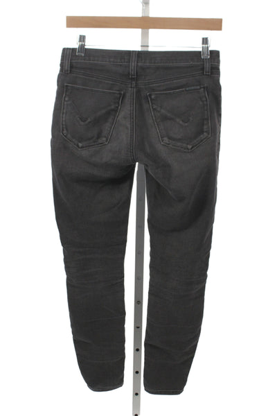 Hudson Womens Skinny Mid-Rise Black Cotton Blend Jeans Size 26