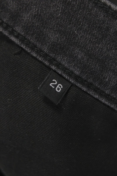 Hudson Womens Skinny Mid-Rise Black Cotton Blend Jeans Size 26