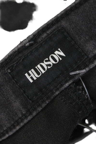 Hudson Womens Skinny Mid-Rise Black Cotton Blend Jeans Size 26