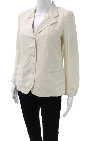 Vince Women's Cotton  Collared Button up Blazer   Beige Size 6
