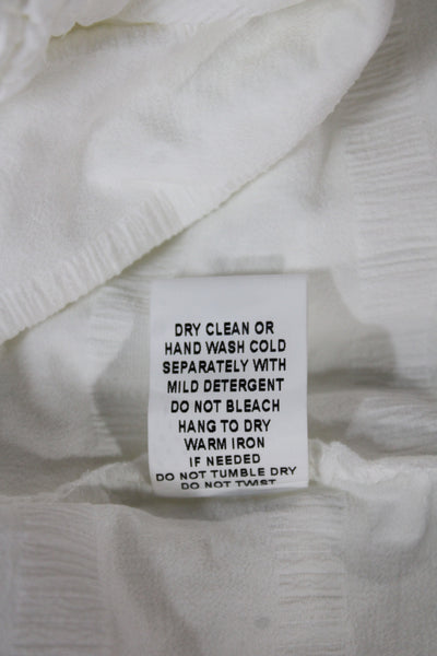 Zero Degrees Celsius Women Cropped Button-Up Top White Short Sleeve Size XS