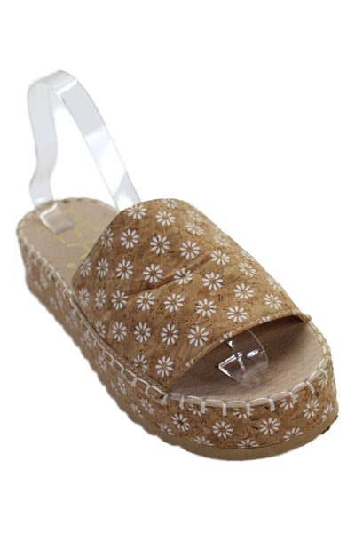 Beach by Matisse Women's Synthetic Floral Terry Slide Sandals Brown Size 8