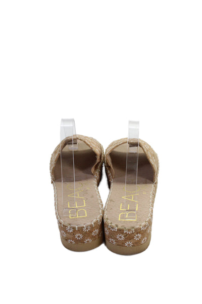 Beach by Matisse Women's Synthetic Floral Terry Slide Sandals Brown Size 8