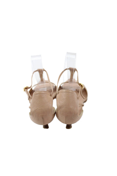 Hermes Women Leather Kitten Heels Brown Size 7