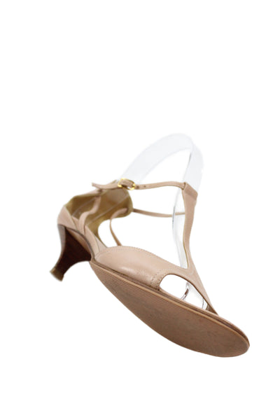 Hermes Women Leather Kitten Heels Brown Size 7