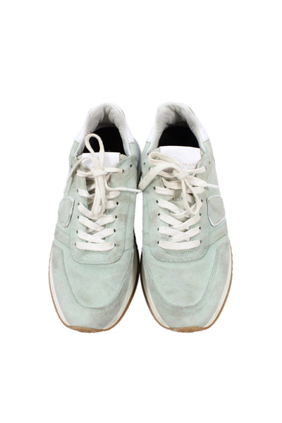 Ortholite Suede Striped Sneakers Size 10 Teal Green