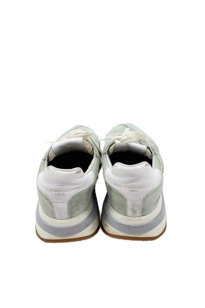 Ortholite Suede Striped Sneakers Size 10 Teal Green