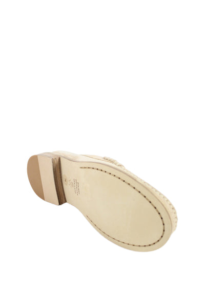 Stuart Weitzman Womens Suede Geometric Loafers Beige Size 10