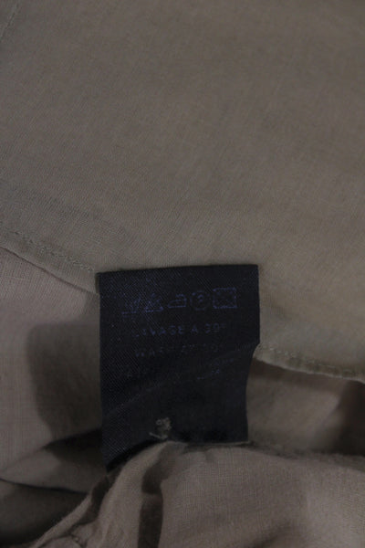 Etoile Isabel Marant Women Shirt Dress Beige Cotton Collared Long Sleeve Size 0
