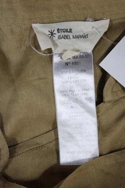Etoile Isabel Marant Women Shirt Dress Beige Cotton Collared Long Sleeve Size 0