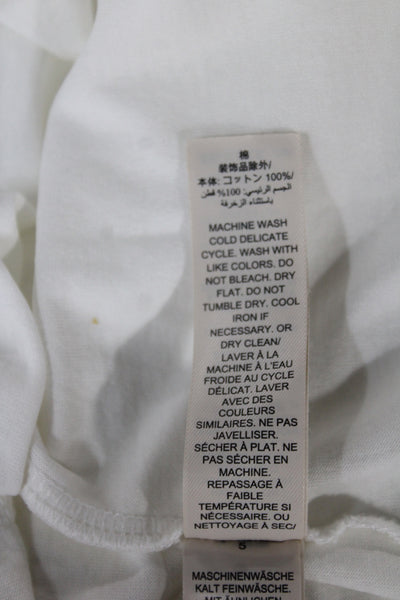 Tory Burch Women Basic Collared Short Sleeve Cotton Polo White Size XS