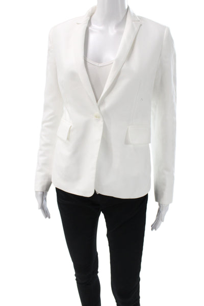 Rag & Bone Women Cotton Blend Buttoned Blazer White Size 0