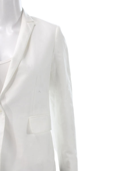 Rag & Bone Women Cotton Blend Buttoned Blazer White Size 0