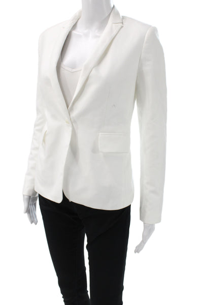 Rag & Bone Women Cotton Blend Buttoned Blazer White Size 0
