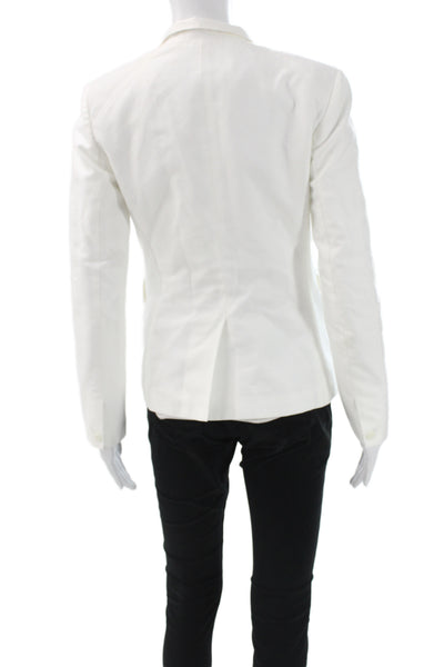 Rag & Bone Women Cotton Blend Buttoned Blazer White Size 0