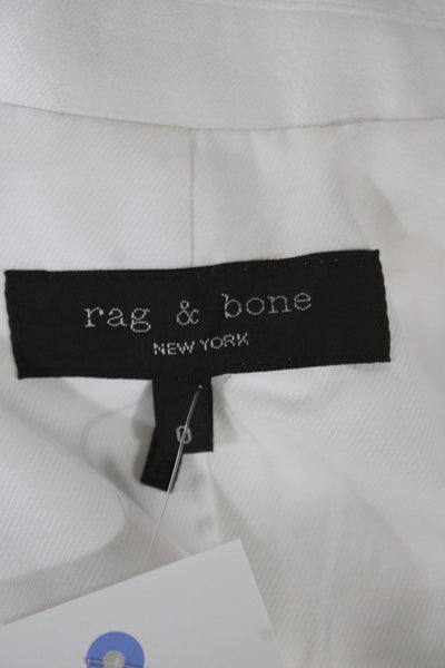 Rag & Bone Women Cotton Blend Buttoned Blazer White Size 0