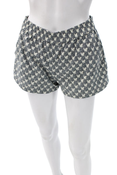 Tory Burch Women Casual Ivory Zebra Print Cotton Shorts Size 00