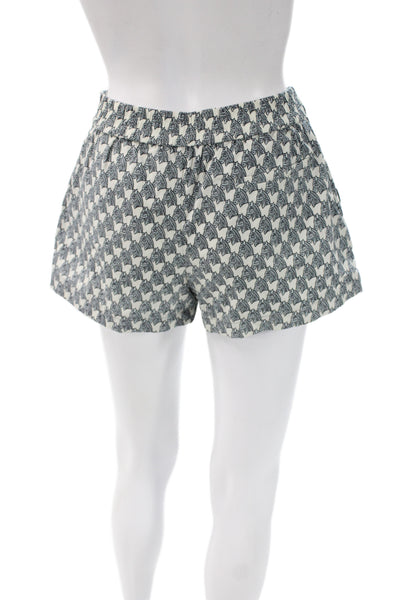 Tory Burch Women Casual Ivory Zebra Print Cotton Shorts Size 00
